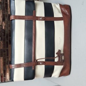 RADLEY LONDON Black and Cream Bag with Brown Trim